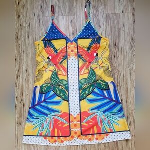 Tropical Print Colorful Sundress - Size Small
